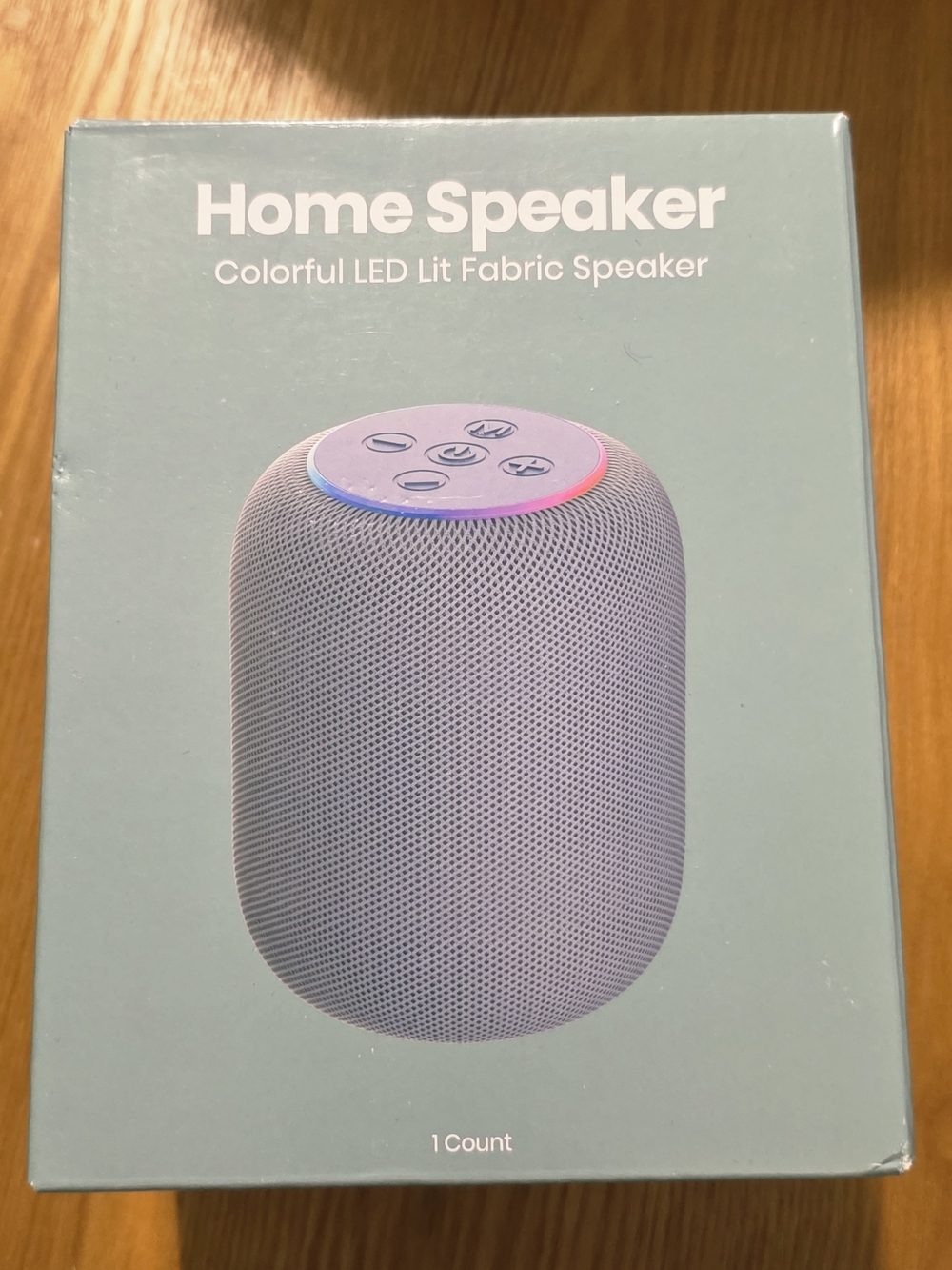 Home Speaker Colorful LED Lit Fabric Speaker - Gray
